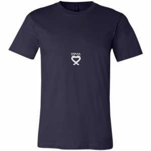 OWUUL SMALL WHITE LOGO - 3001C Bella + Canvas Unisex Jersey Short-Sleeve T-Shirt