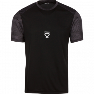 OWUUL SMALL WHITE LOGO - ST371 Sport-Tek CamoHex Colorblock T-Shirt