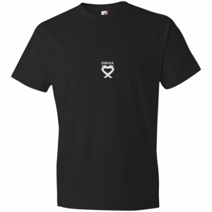 OWUUL SMALL WHITE LOGO - 980 Anvil Lightweight T-Shirt 4.5 oz